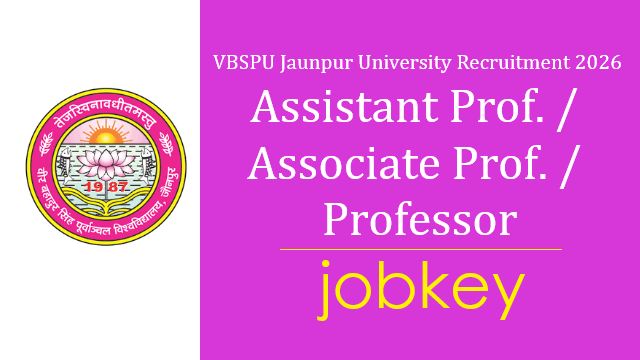 VBSPU Jaunpur Assistant Prof Associate Prof Professor Online Form 2026-jobkey